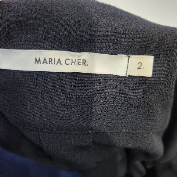 Maria Cher contrast minimalist black white top blouse size 2 - CL - Picture 13 of 14